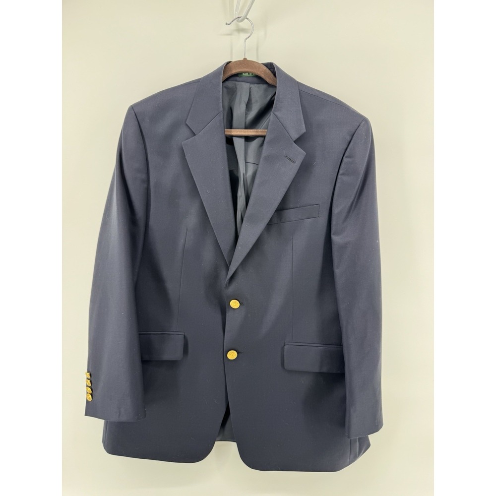 Lauren Ralph Lauren Men's Navy Wool Sports Coat‎ Blazer Gold Buttons Size 43R